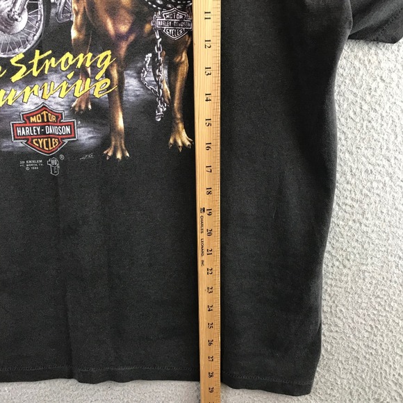 Vintage Harley Davidson T shirt 3D Emblem Black Motorcycle Shirt Pitbull - Picture 6 of 11